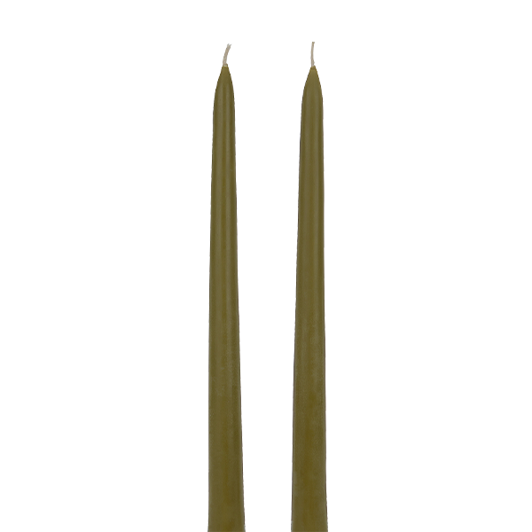 Tapered Candle Pair - Olive