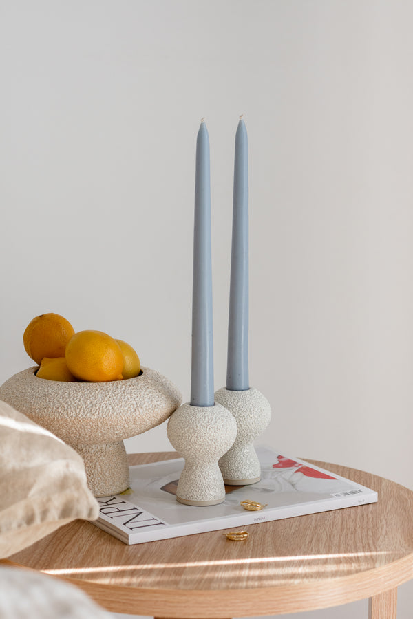 Tapered Candle Pair - Dusty Blue