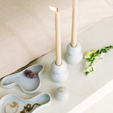 Candle Holder Pair - Lilac Pearl