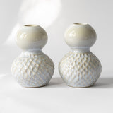 Candle Holder Pair - Lilac Pearl
