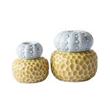 Candle Holder Pair - Matte Mustard & Lilac Gloss