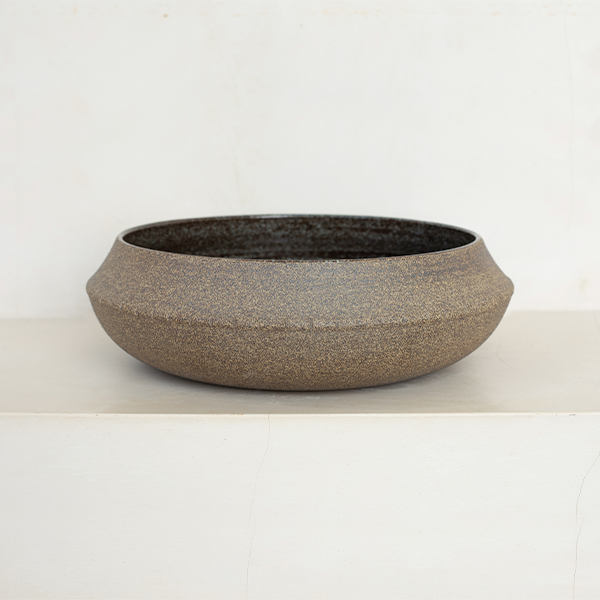 RY SPECKLED IRON LARGE BOWL - SPECKLED IRON + GLOSS